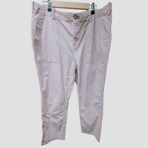 Lands's End Straight Leg Mid Rise Stripe Textured Pants Sz 18